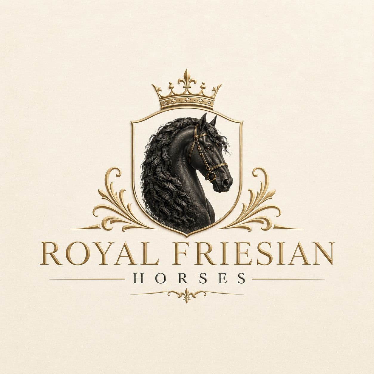 Royal Friesian Horses — light surface variant